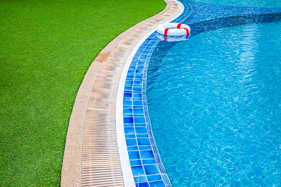 Synthetic grass pool
